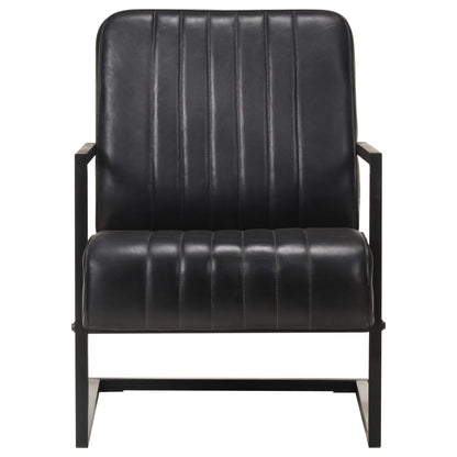 Fauteuil Echt Leer Zwart