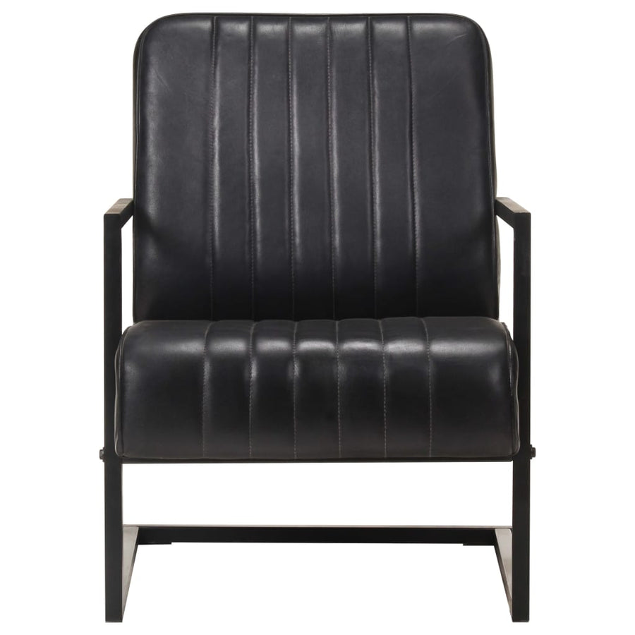 Fauteuil Echt Leer Zwart