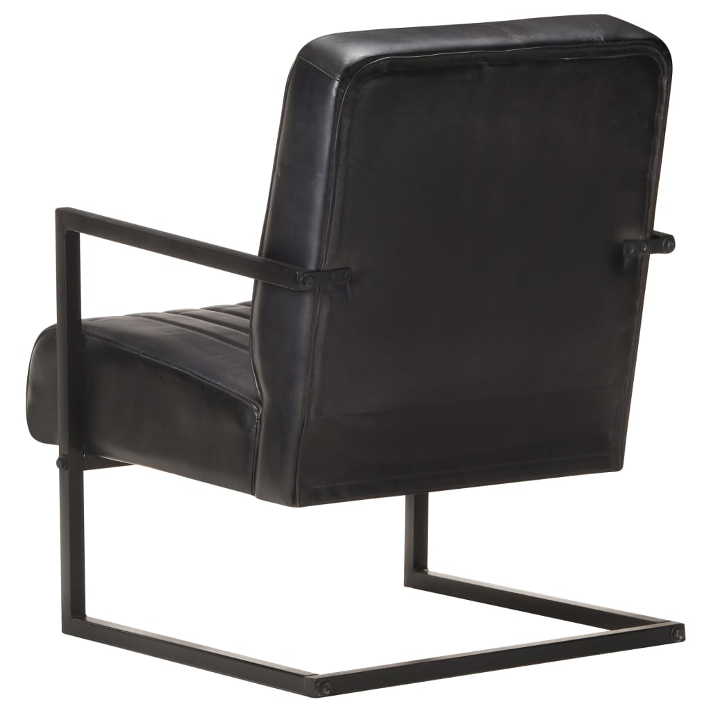 Fauteuil Echt Leer Zwart