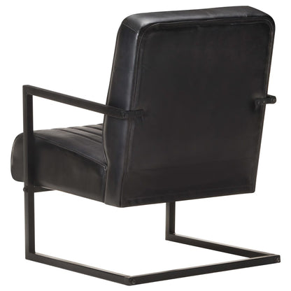 Fauteuil Echt Leer Zwart