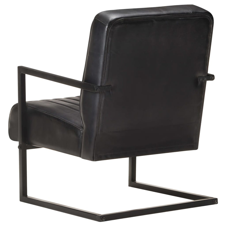 Fauteuil Echt Leer Zwart