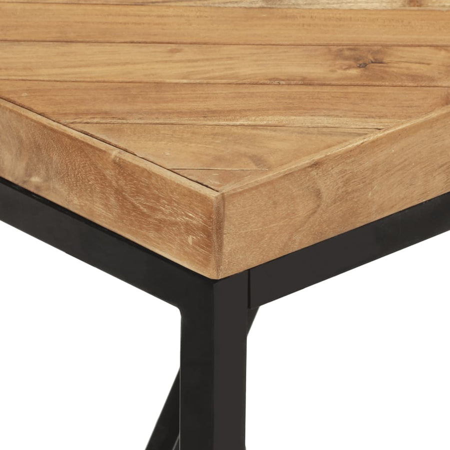 Eettafel Massief Acaciahout En Mangohout 120 x 60 x 76 cm Zwart