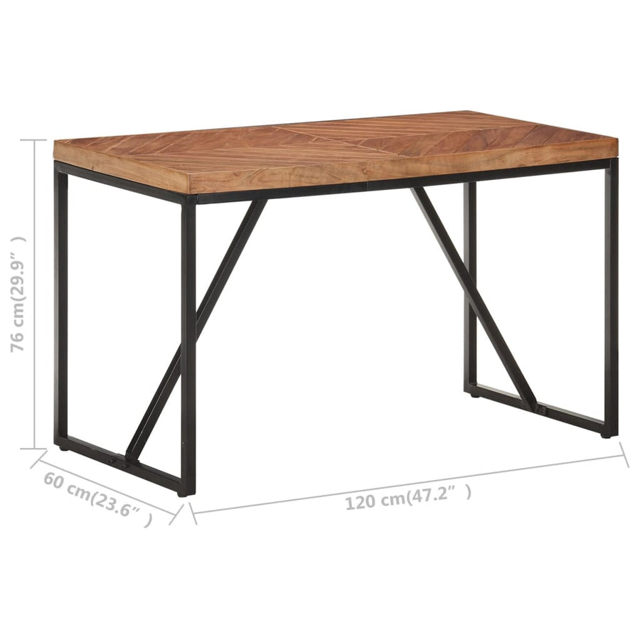 Eettafel Massief Acaciahout En Mangohout 120 x 60 x 76 cm Zwart