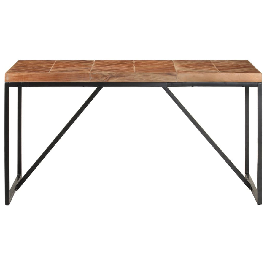 Eettafel 140x70x76 cm massief acaciahout en mangohout 140 x 70 x 76 cm Zwart