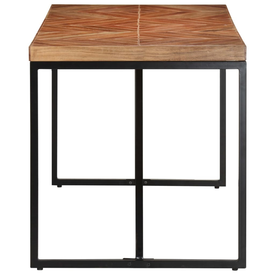 Eettafel 140x70x76 cm massief acaciahout en mangohout 140 x 70 x 76 cm Zwart
