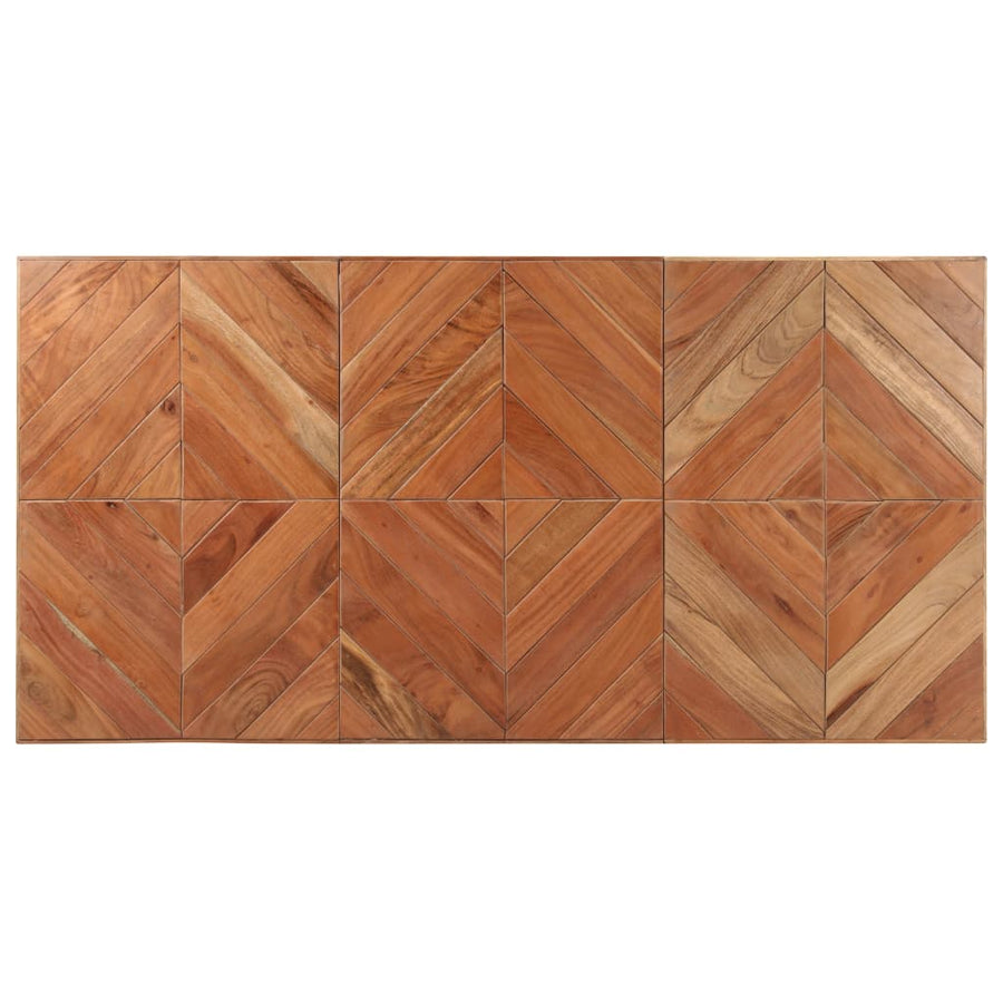 Eettafel 140x70x76 cm massief acaciahout en mangohout 140 x 70 x 76 cm Zwart