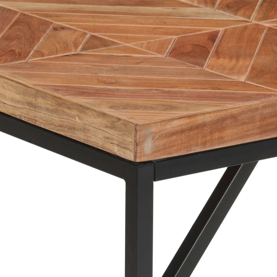 Eettafel 140x70x76 cm massief acaciahout en mangohout 140 x 70 x 76 cm Zwart