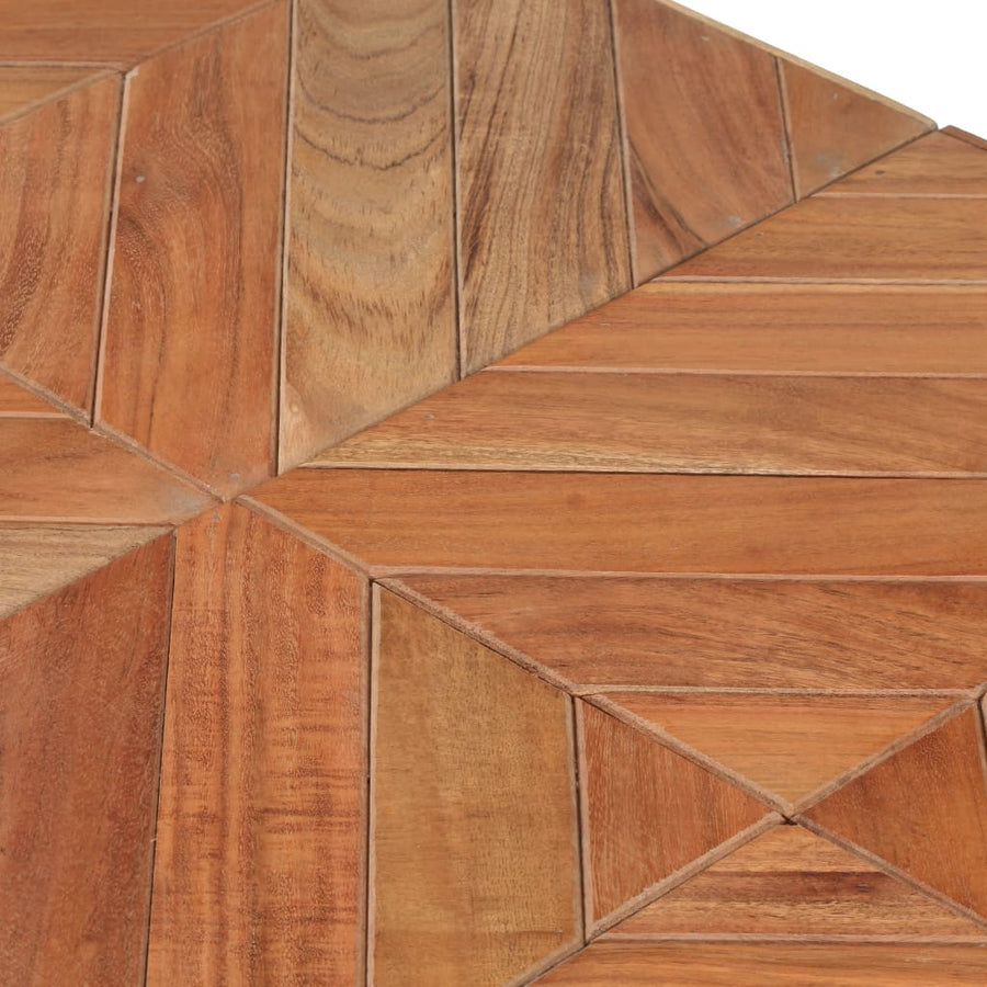 Eettafel 140x70x76 cm massief acaciahout en mangohout 140 x 70 x 76 cm Zwart