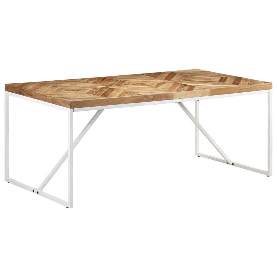 Eettafel 180x90x76 cm massief acaciahout en mangohout 180 x 90 x 76 cm Wit