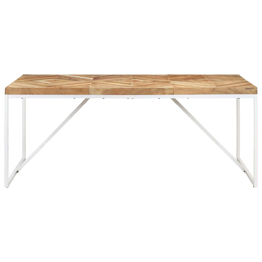 Eettafel 180x90x76 cm massief acaciahout en mangohout 180 x 90 x 76 cm Wit