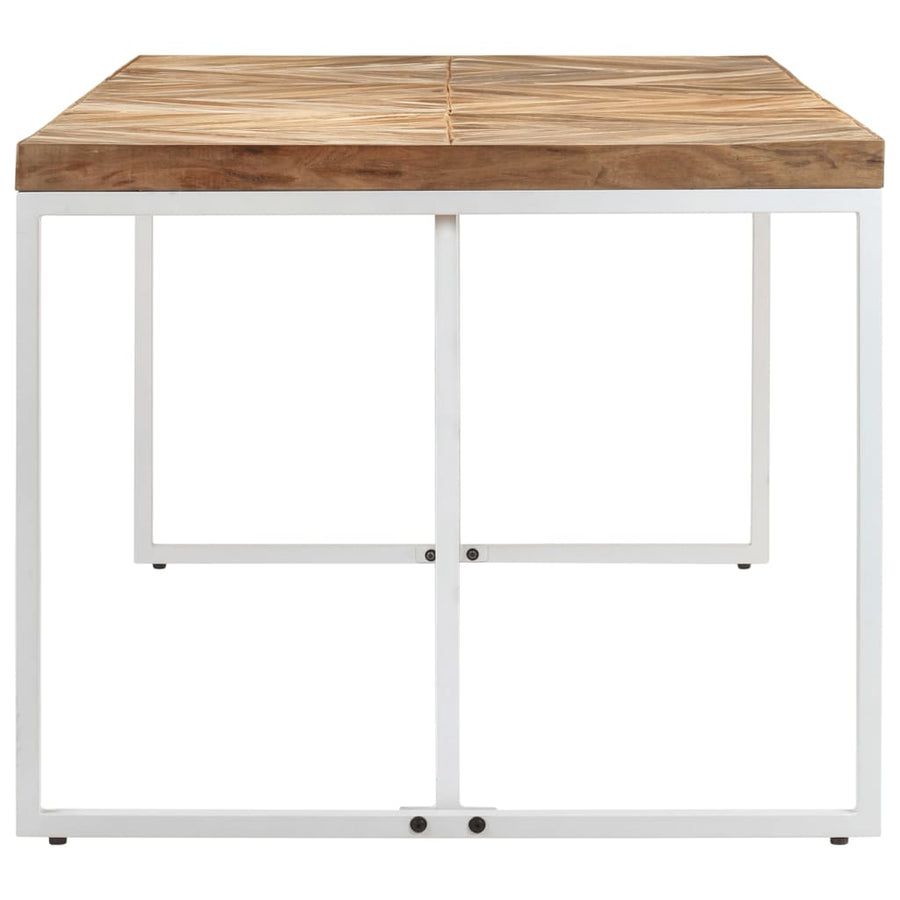 Eettafel 180x90x76 cm massief acaciahout en mangohout 180 x 90 x 76 cm Wit