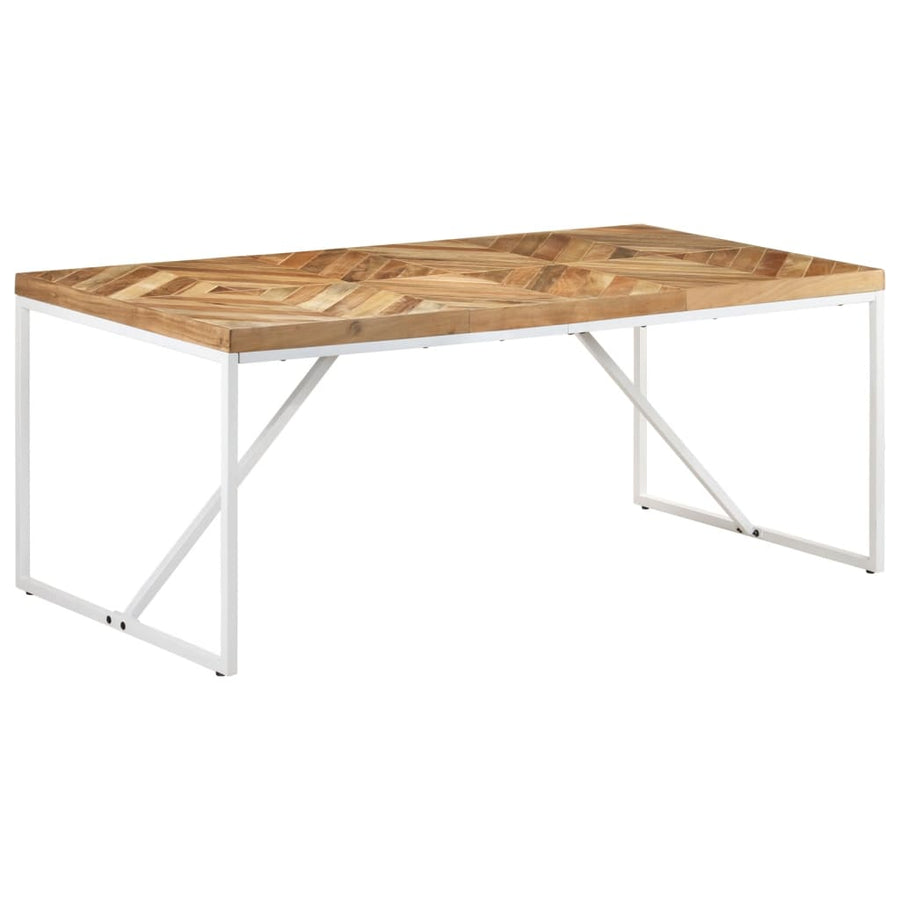 Eettafel 180x90x76 cm massief acaciahout en mangohout 180 x 90 x 76 cm Wit