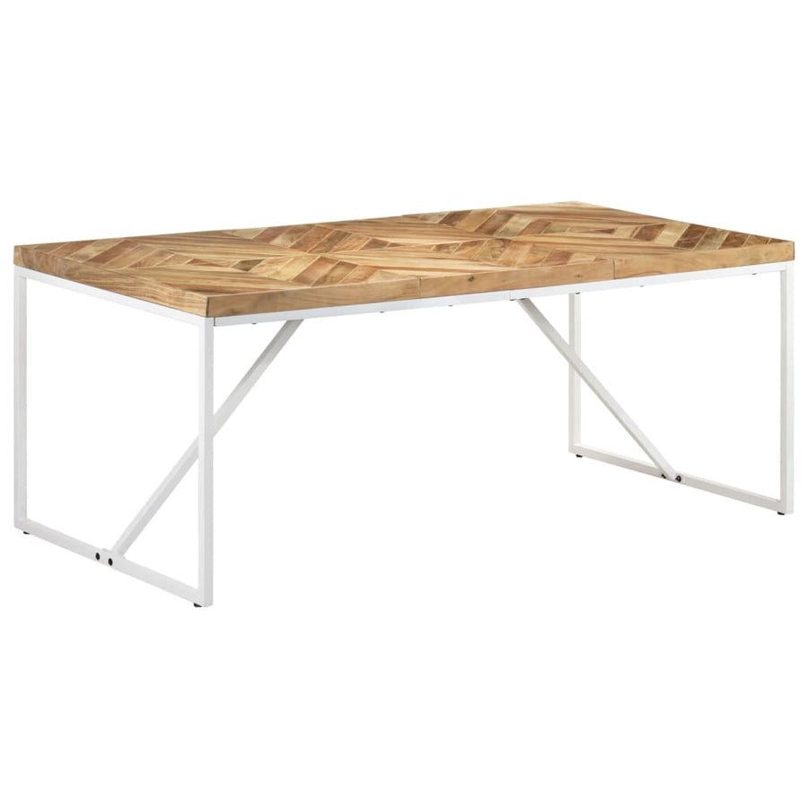 Eettafel 180x90x76 cm massief acaciahout en mangohout 180 x 90 x 76 cm Wit