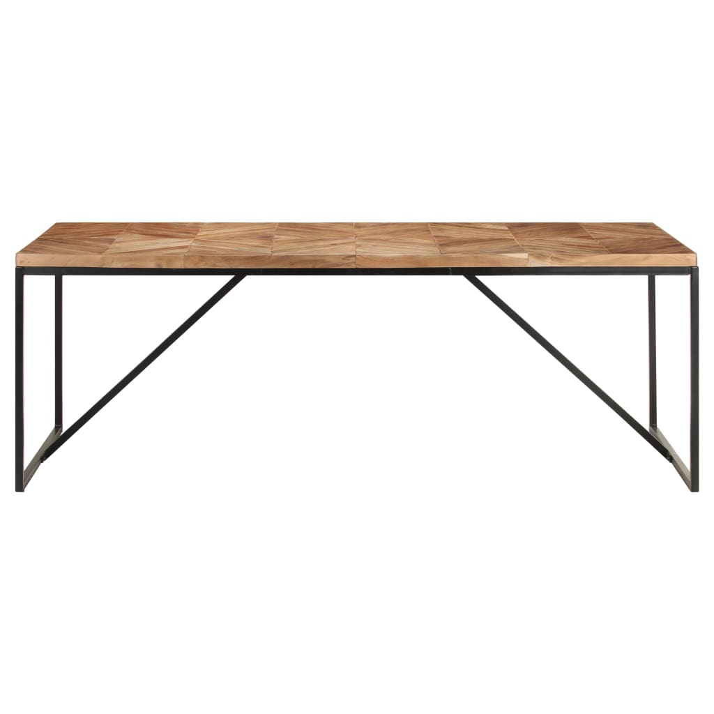 Eettafel 200X90X76 Cm Massief Acaciahout En Mangohout 200 x 90 x 76 cm Zwart