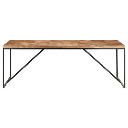 Eettafel 200X90X76 Cm Massief Acaciahout En Mangohout 200 x 90 x 76 cm Zwart