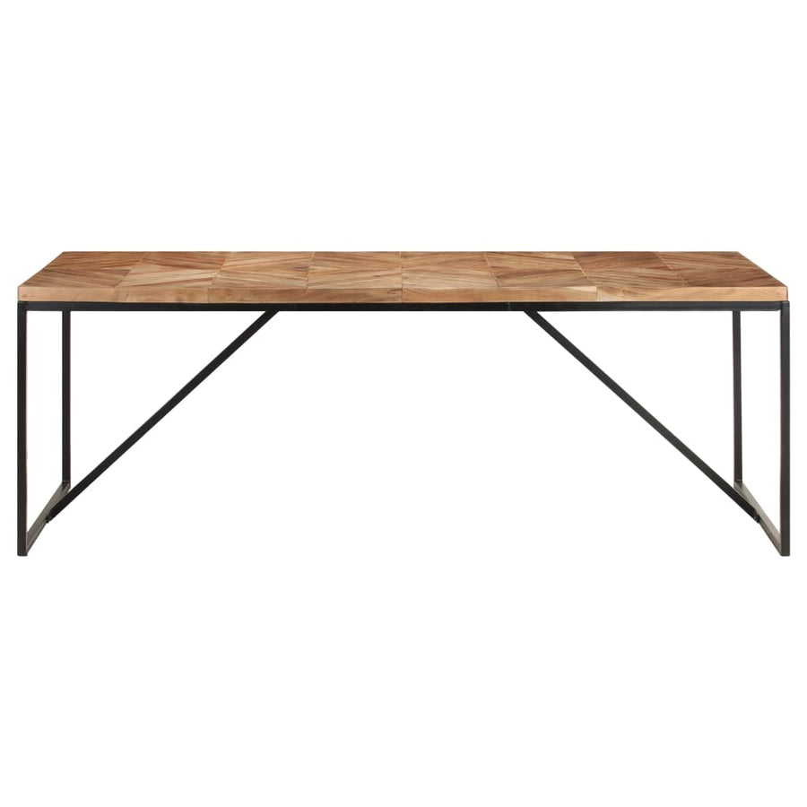 Eettafel 200X90X76 Cm Massief Acaciahout En Mangohout 200 x 90 x 76 cm Zwart