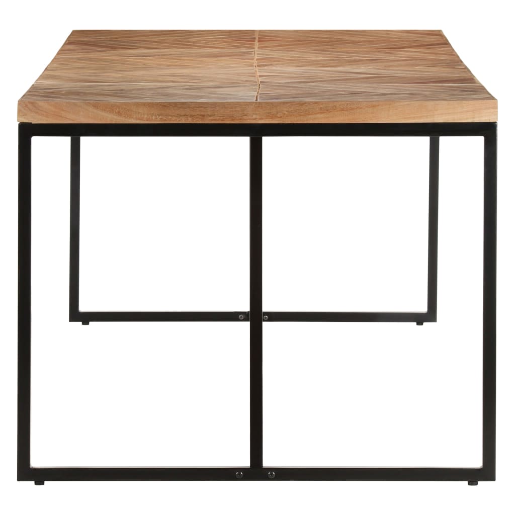 Eettafel 200X90X76 Cm Massief Acaciahout En Mangohout 200 x 90 x 76 cm Zwart