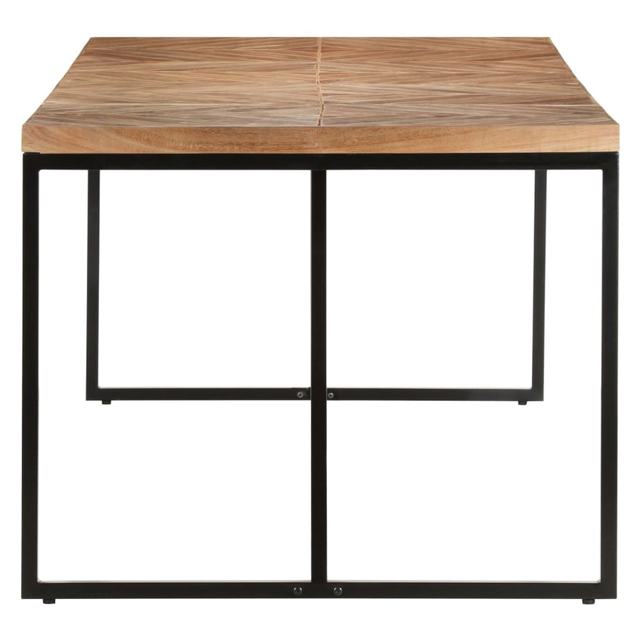 Eettafel 200X90X76 Cm Massief Acaciahout En Mangohout 200 x 90 x 76 cm Zwart