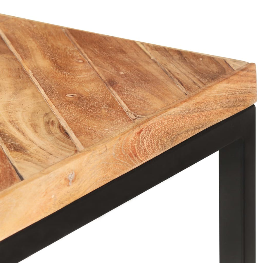 Eettafel 200X90X76 Cm Massief Acaciahout En Mangohout 200 x 90 x 76 cm Zwart