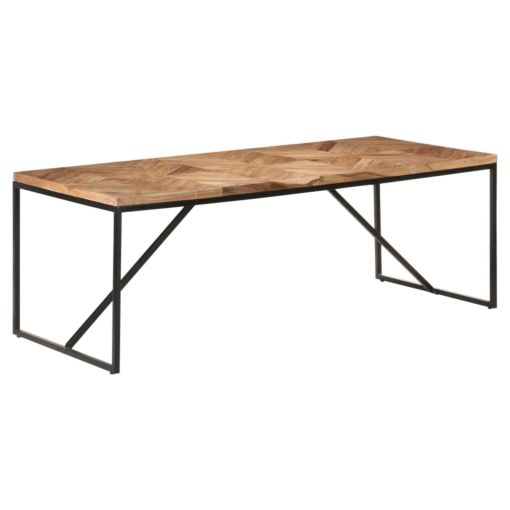 Eettafel 200X90X76 Cm Massief Acaciahout En Mangohout 200 x 90 x 76 cm Zwart