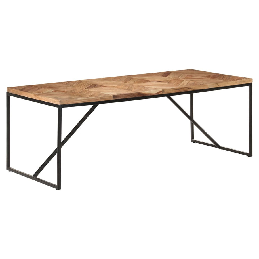 Eettafel 200X90X76 Cm Massief Acaciahout En Mangohout 200 x 90 x 76 cm Zwart