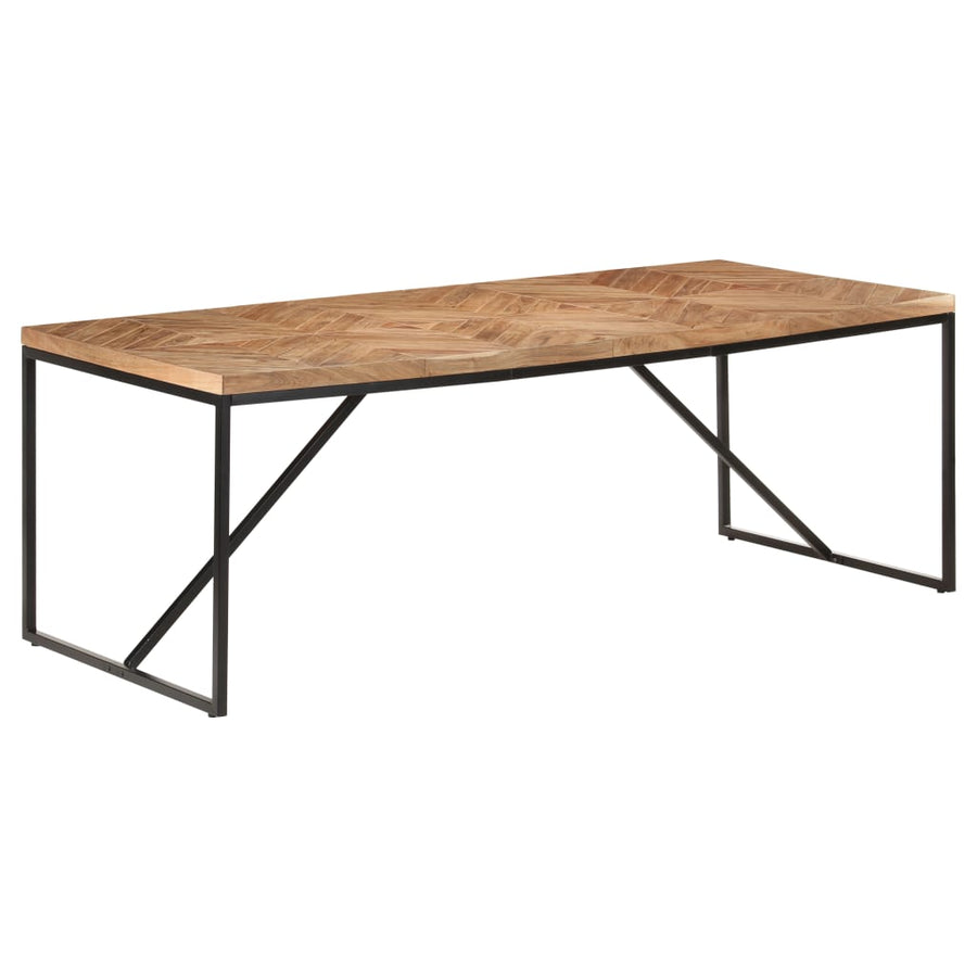 Eettafel 200X90X76 Cm Massief Acaciahout En Mangohout 200 x 90 x 76 cm Zwart