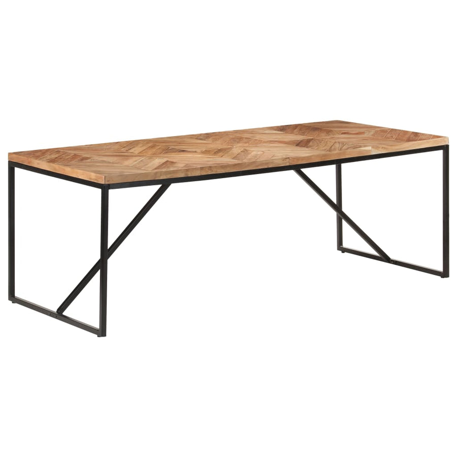 Eettafel 200X90X76 Cm Massief Acaciahout En Mangohout 200 x 90 x 76 cm Zwart