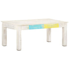 Coffee table 110x60x45 cm solid mango wood white