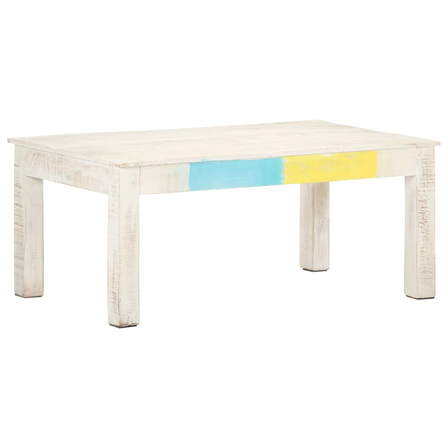 Salontafel 110X60X45 Cm Massief Mangohout Wit