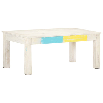 Salontafel 110X60X45 Cm Massief Mangohout Wit