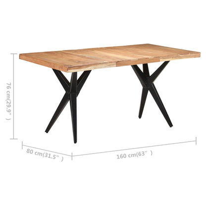 Eettafel 160 x 80 x 76 cm Massief acaciahout