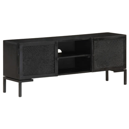 Tv-Meubel 115X30X46 Cm Massief Mangohout Zwart Multikleur