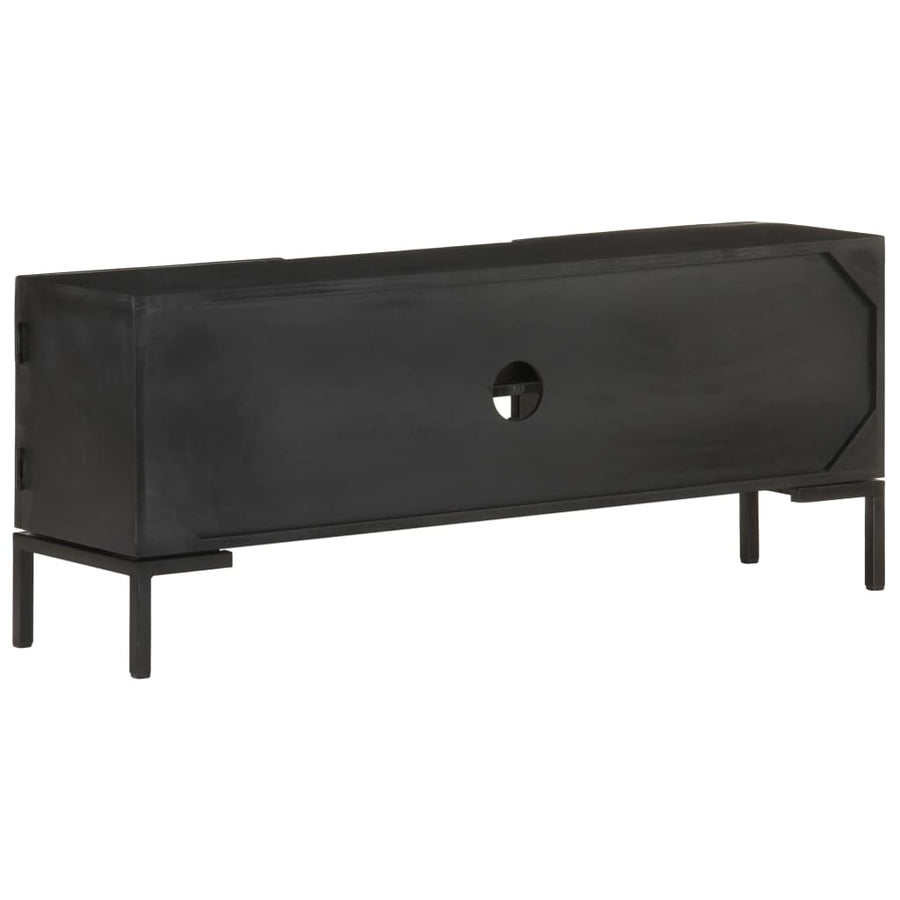 Tv-Meubel 115X30X46 Cm Massief Mangohout Zwart Multikleur