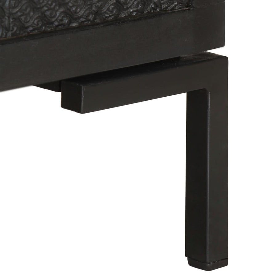 Tv-Meubel 115X30X46 Cm Massief Mangohout Zwart Multikleur