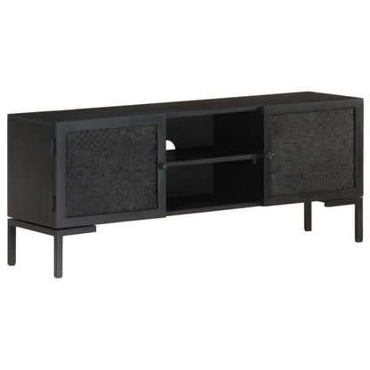 Tv-Meubel 115X30X46 Cm Massief Mangohout Zwart Multikleur