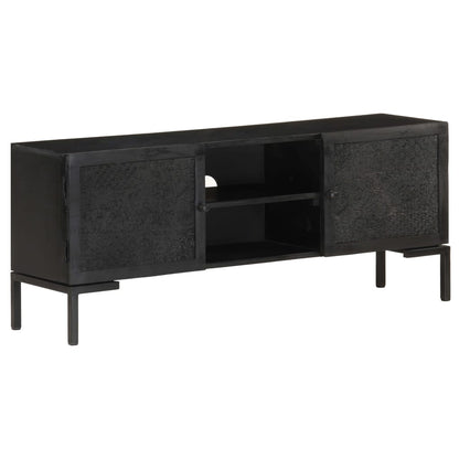 Tv-Meubel 115X30X46 Cm Massief Mangohout Zwart Multikleur