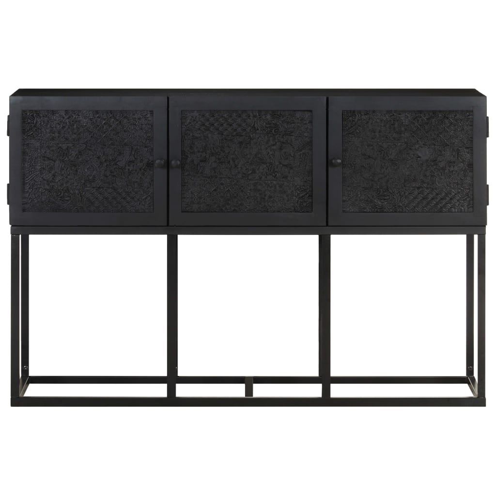 Dressoir 5X30X76 Cm Massief Mangohout Zwart