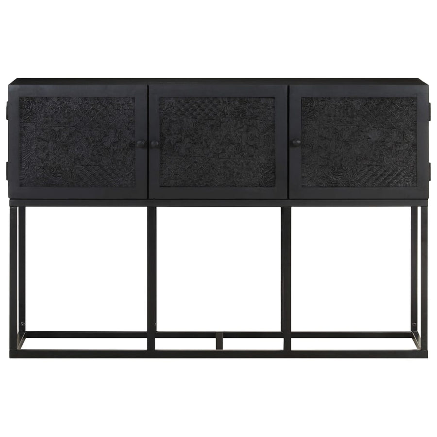 Dressoir 5X30X76 Cm Massief Mangohout Zwart