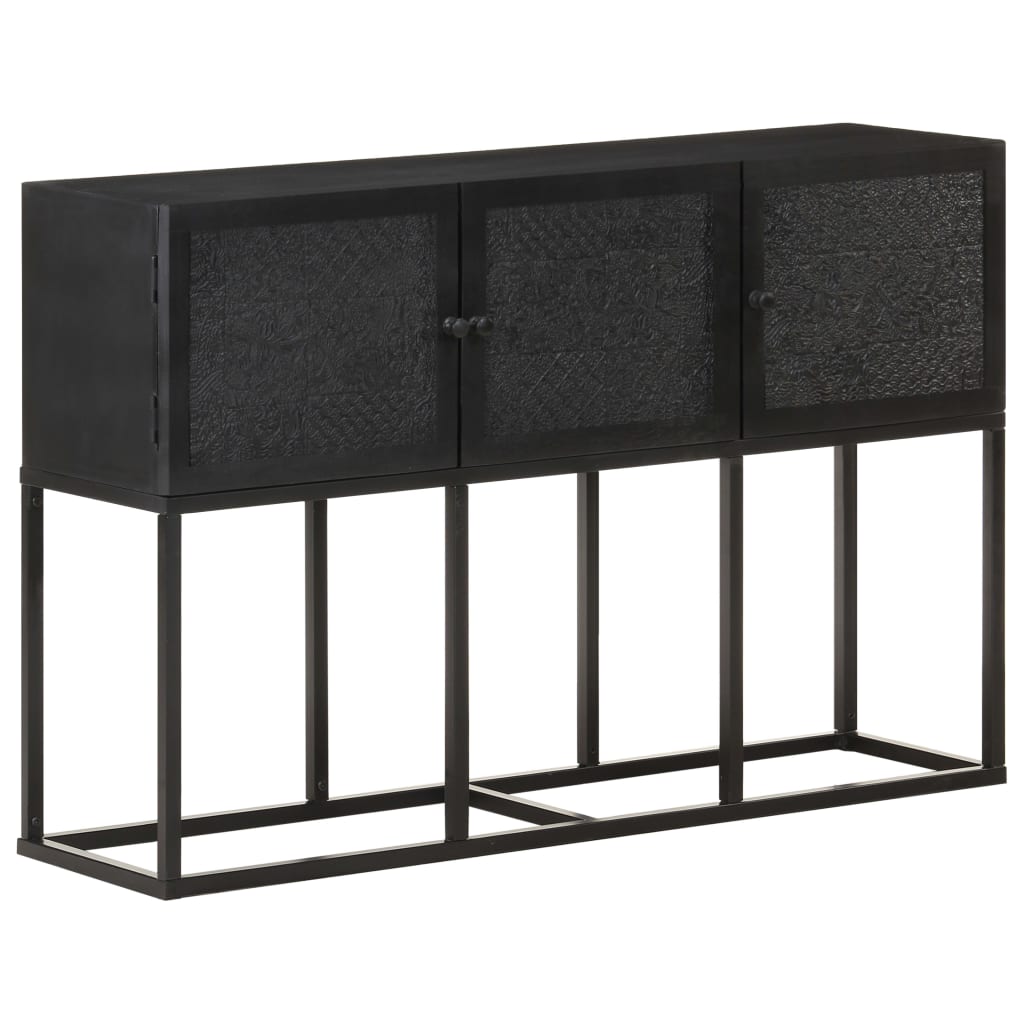 Dressoir 5X30X76 Cm Massief Mangohout Zwart