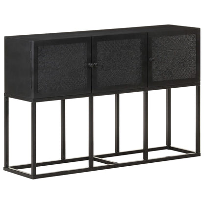 Dressoir 5X30X76 Cm Massief Mangohout Zwart