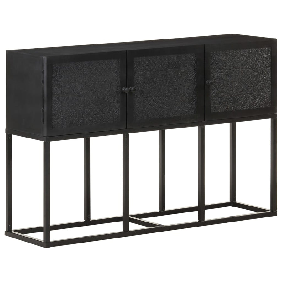 Dressoir 5X30X76 Cm Massief Mangohout Zwart