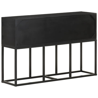 Dressoir 5X30X76 Cm Massief Mangohout Zwart