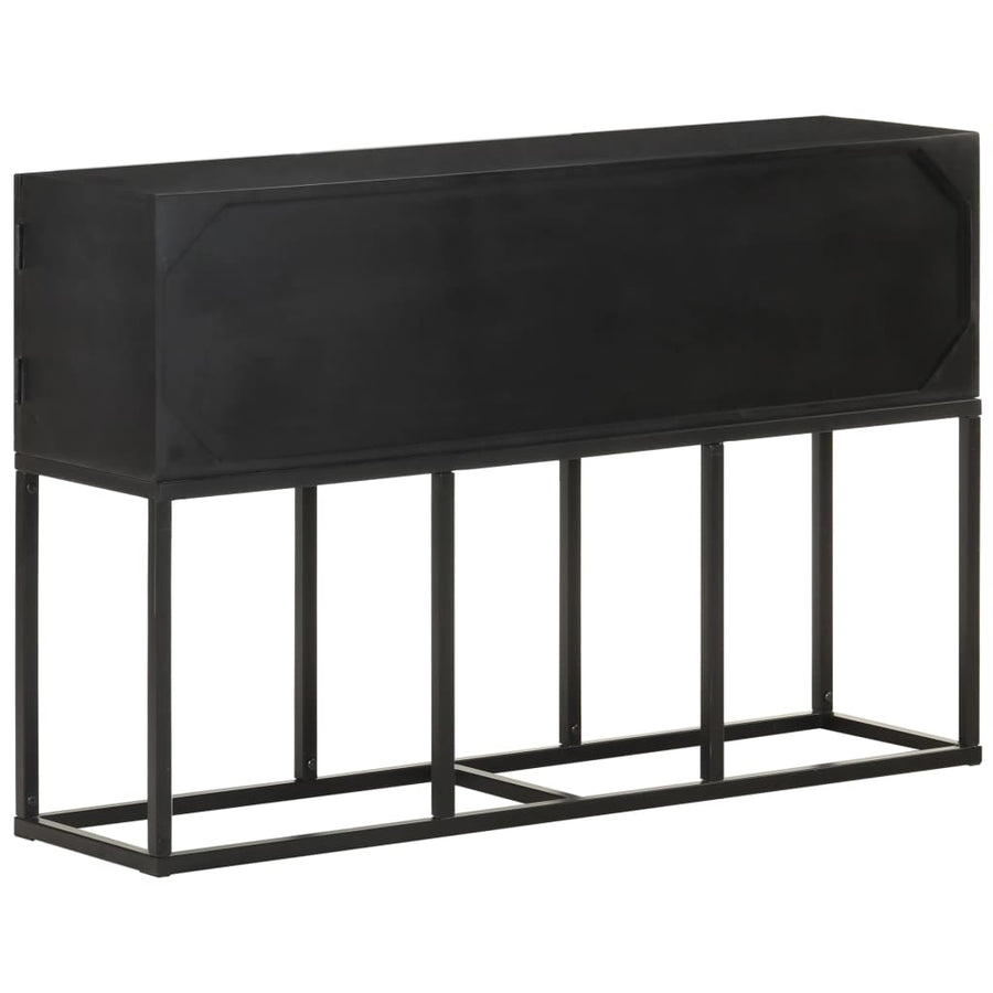 Dressoir 5X30X76 Cm Massief Mangohout Zwart