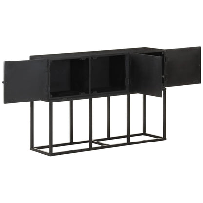 Dressoir 5X30X76 Cm Massief Mangohout Zwart