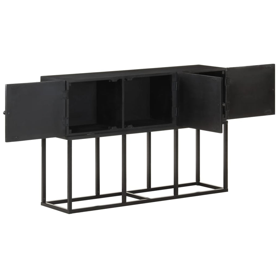 Dressoir 5X30X76 Cm Massief Mangohout Zwart
