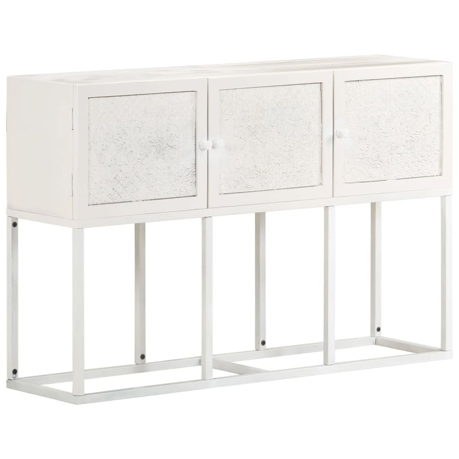 Dressoir 5X30X76 Cm Massief Mangohout Wit