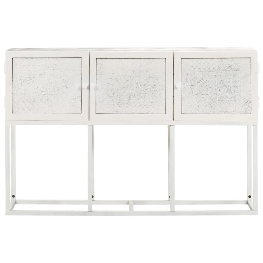 Dressoir 5X30X76 Cm Massief Mangohout Wit