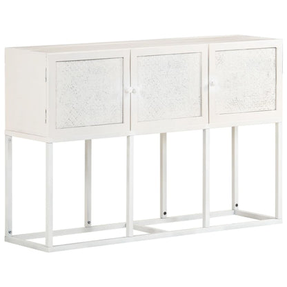 Dressoir 5X30X76 Cm Massief Mangohout Wit