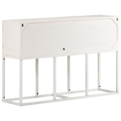 Dressoir 5X30X76 Cm Massief Mangohout Wit