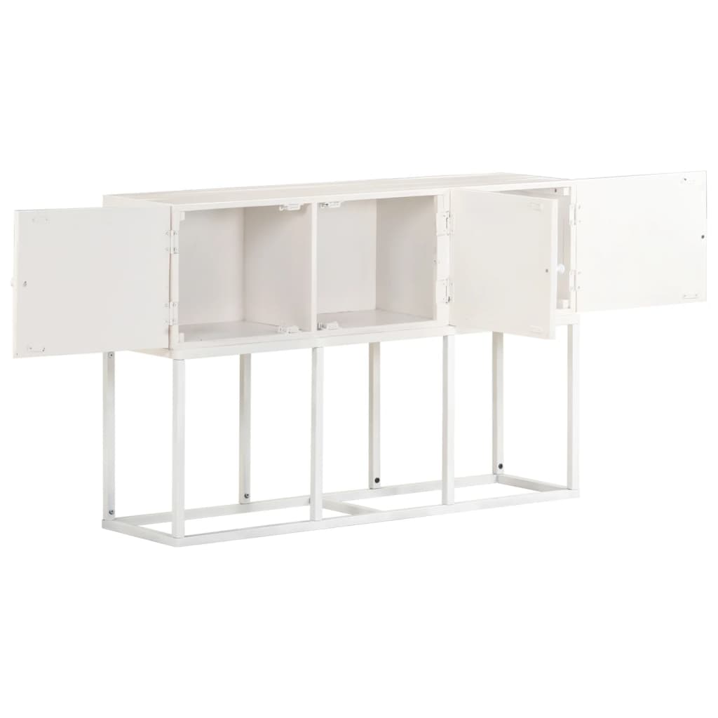 Dressoir 5X30X76 Cm Massief Mangohout Wit